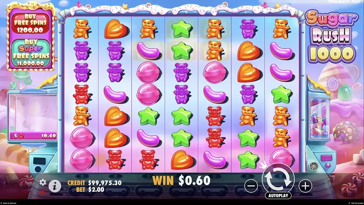 Recursos de jogo grátis do caça-níqueis Sugar Rush 1000