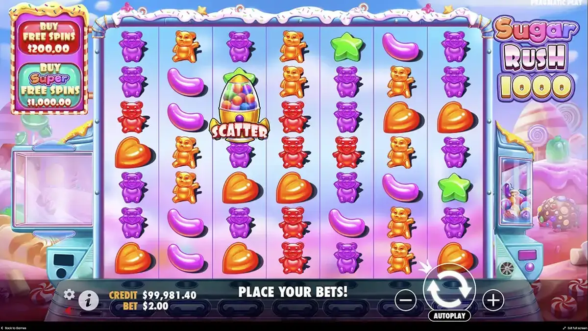 Sugar Rush 1000: Ative recursos bônus facilmente – Sugar Rush 1000